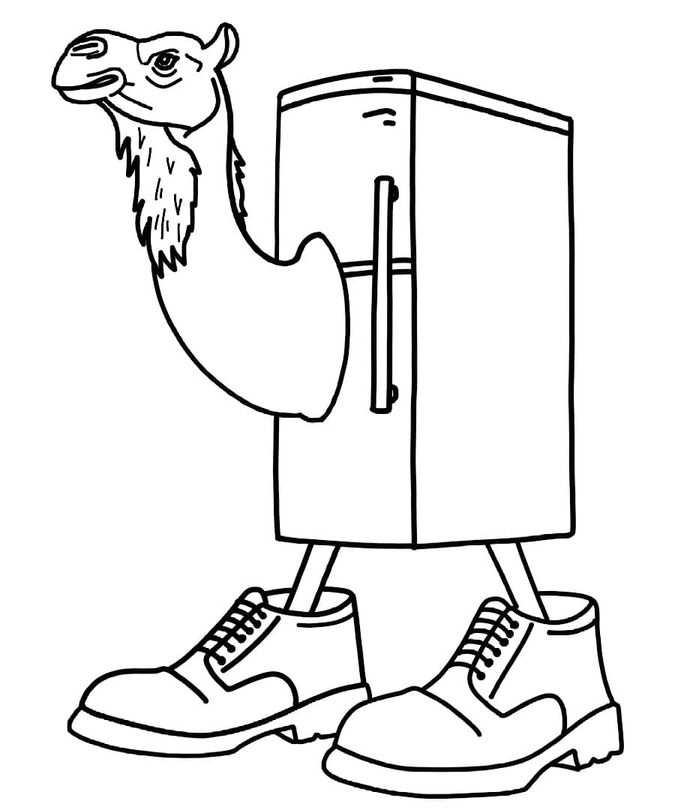 Brainrot Frigo Camelo Çizmek Boyama Sayfası