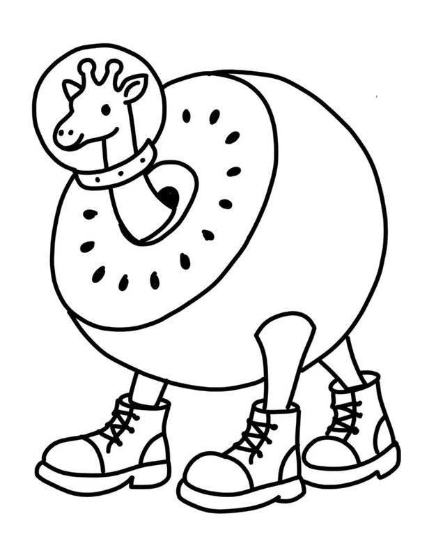Brainrot Giraffa Celeste Çizmek Boyama Sayfası