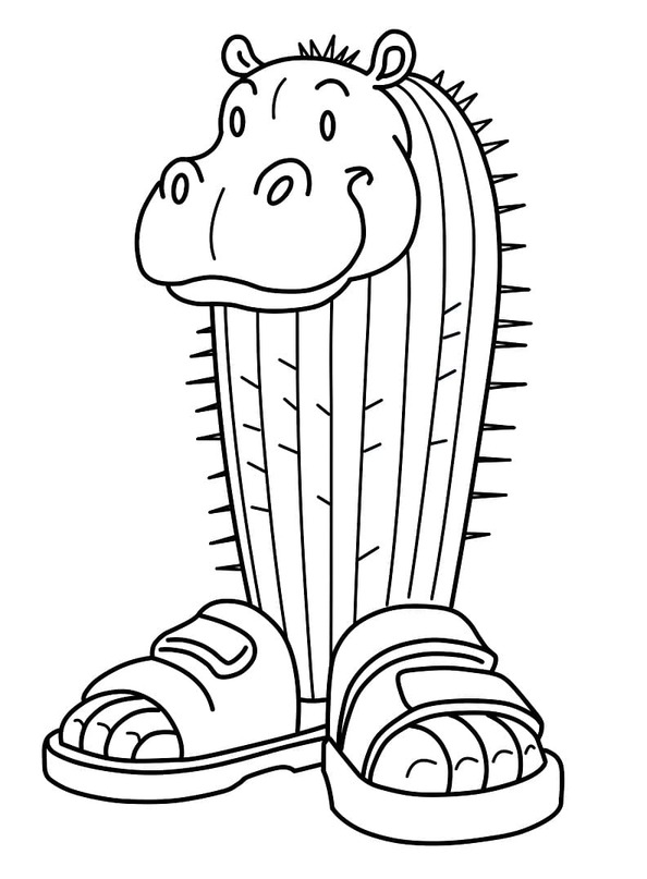 Brainrot Il Cacto Hipopotamo Çizmek Boyama Sayfası