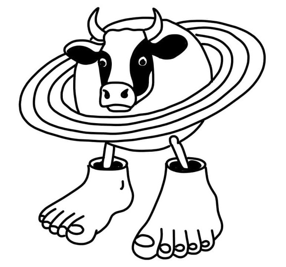 Brainrot La Vaca Saturno Saturnita Çizmek Boyama Sayfası
