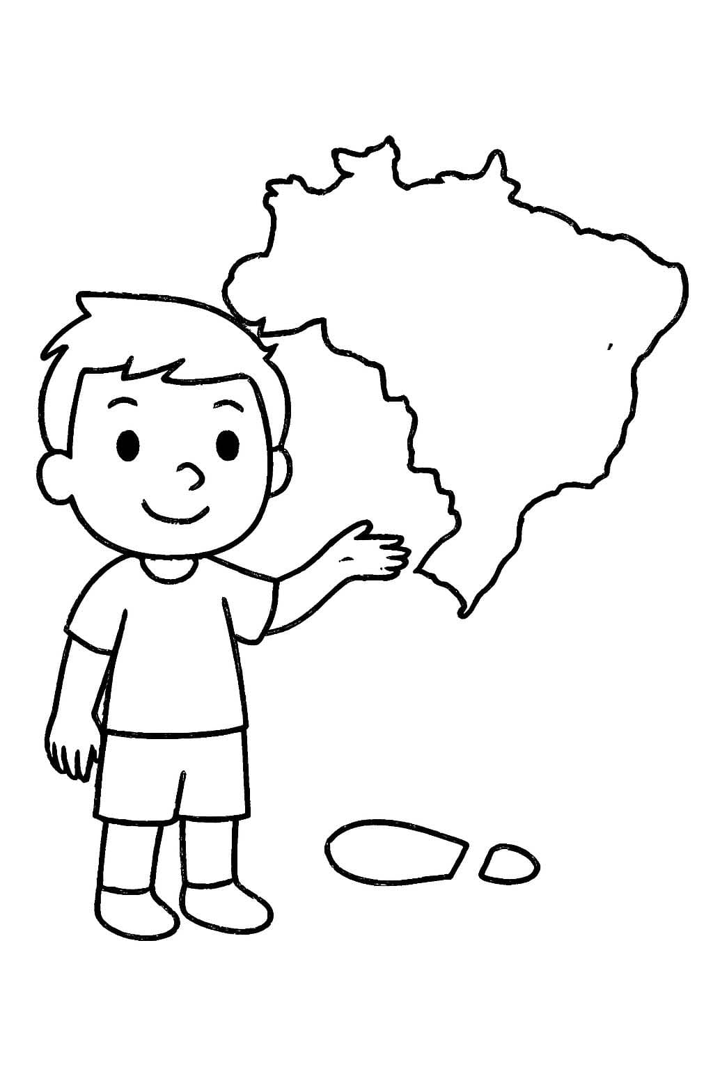 Brezilya çocuklar için Yazdırılabilir Boyama Sayfası
