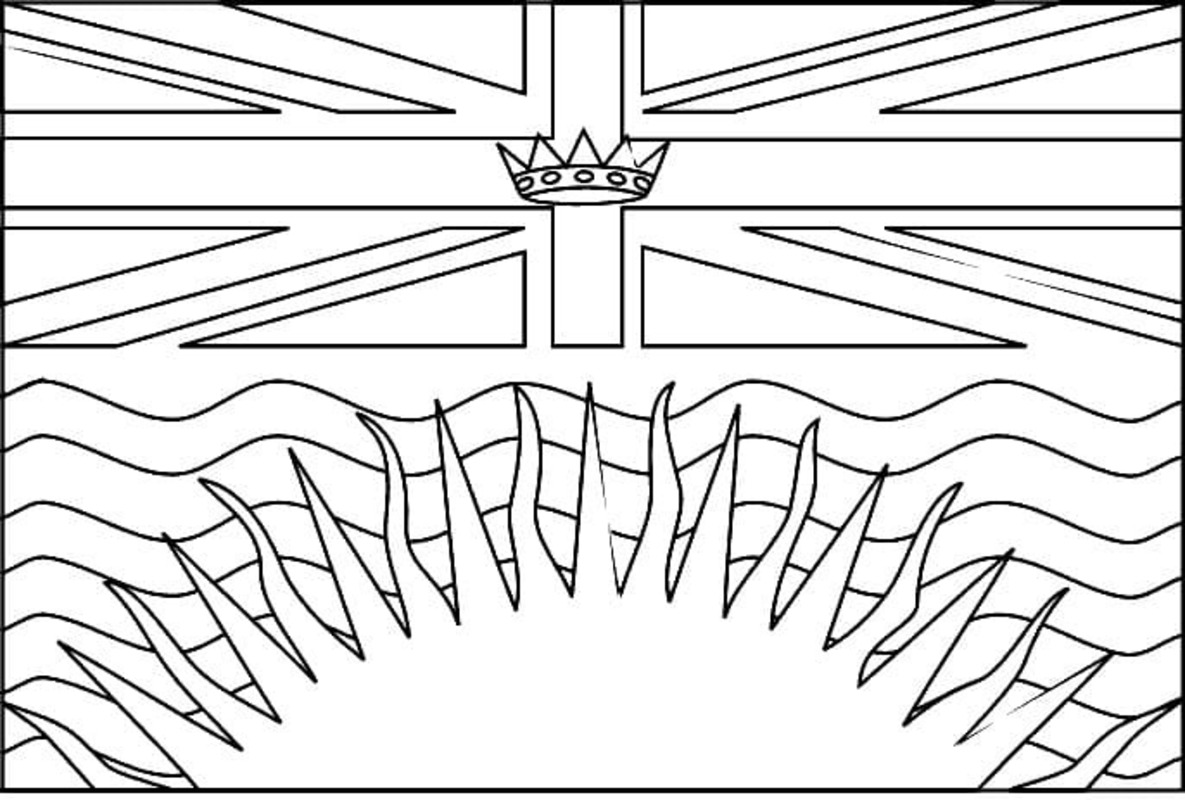 Britanya Kolombiyası bayrağı Boyama Sayfası
