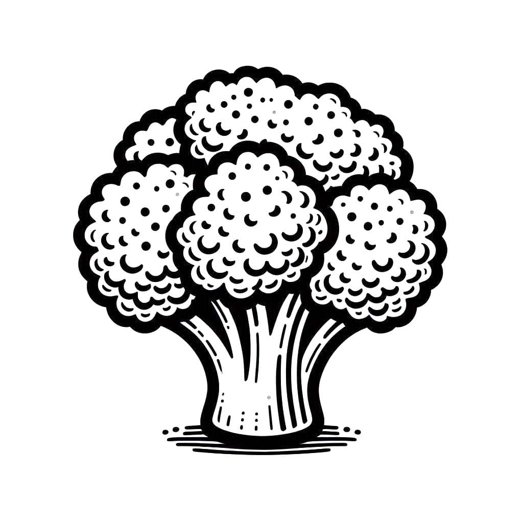 Brokoli Çizimi 3 Boyama Sayfası