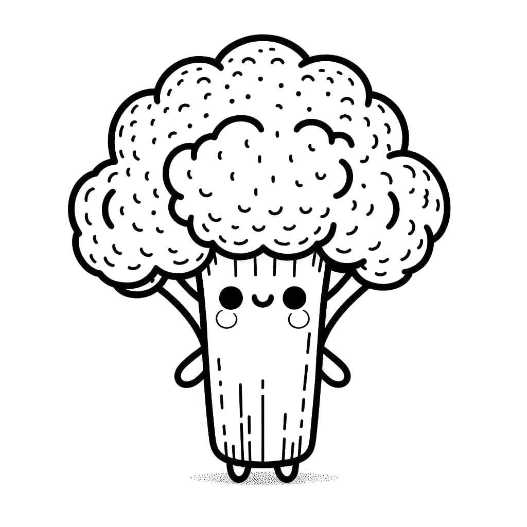 Brokoli Çizimi 4 Boyama Sayfası