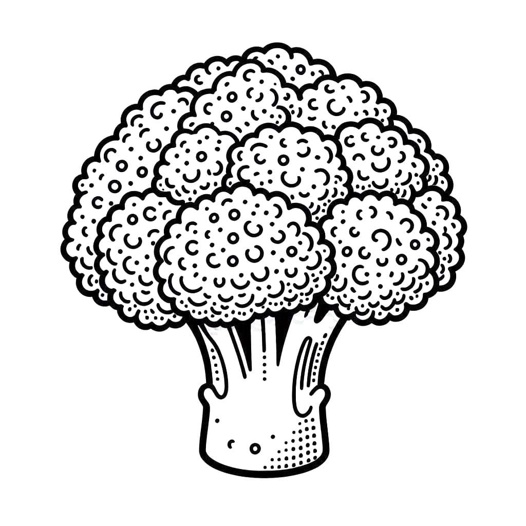 Brokoli Çizimi 5 Boyama Sayfası