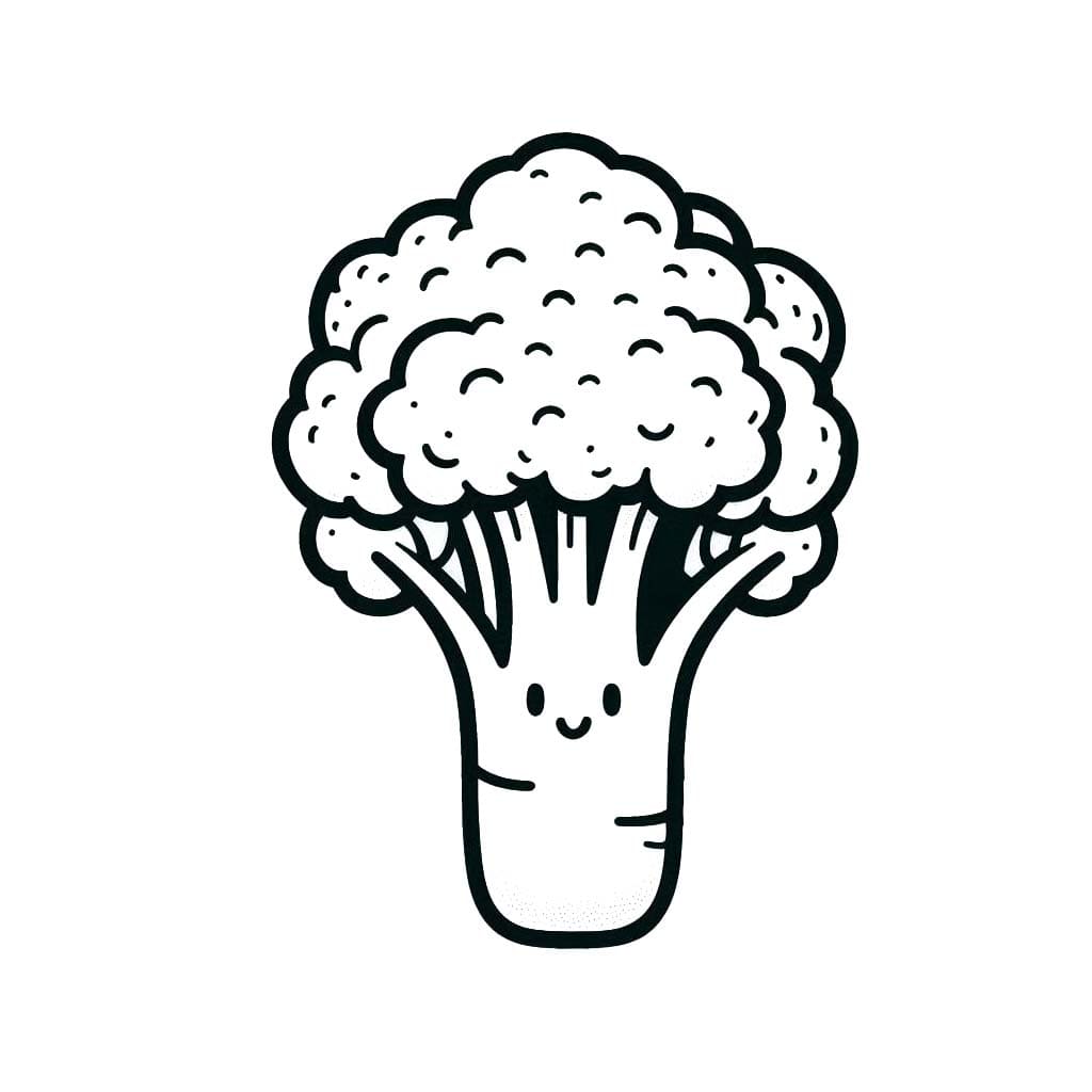 Brokoli Çizimi 6 Boyama Sayfası