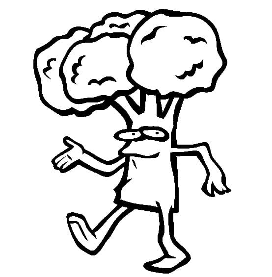 Brokoli komik çizimi Boyama Sayfası