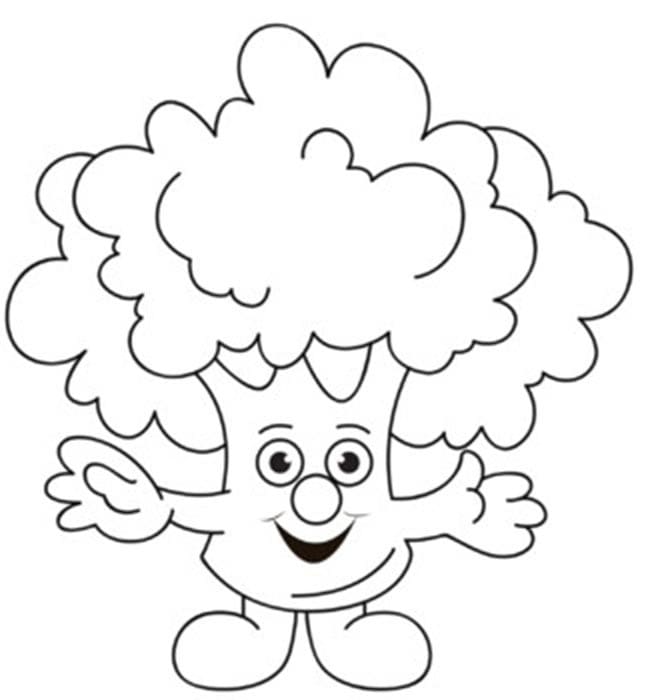 Brokoli sevimli çiz Boyama Sayfası