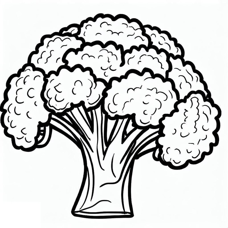Brokoli yeşil çiz Boyama Sayfası