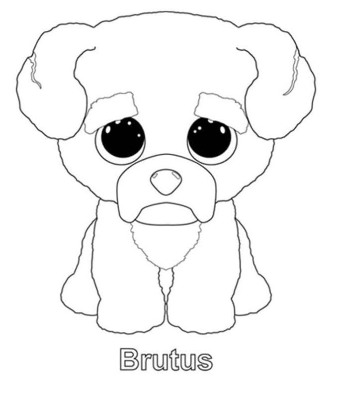 Brutus Köpek Beanie Boos Çiz Boyama Sayfası