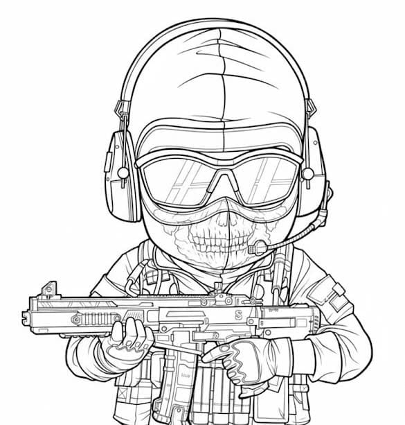 Call of Duty çocuklar için ücretsiz yazdırılabilir Boyama Sayfası