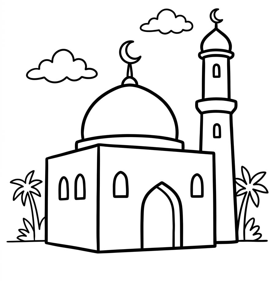Cami Basit Boyama Sayfası
