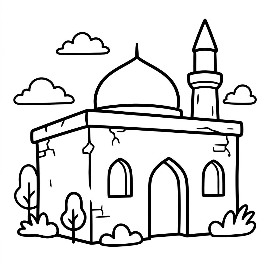 Cami Çizim Boyama Sayfası