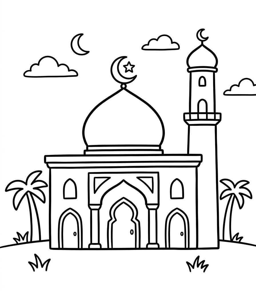 Cami ücretsiz Boyama Sayfası