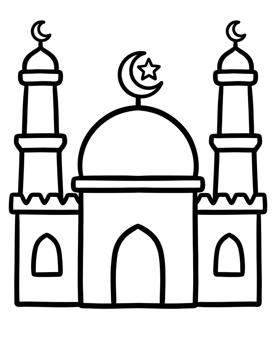 Cami yazdırılabilir Boyama Sayfası