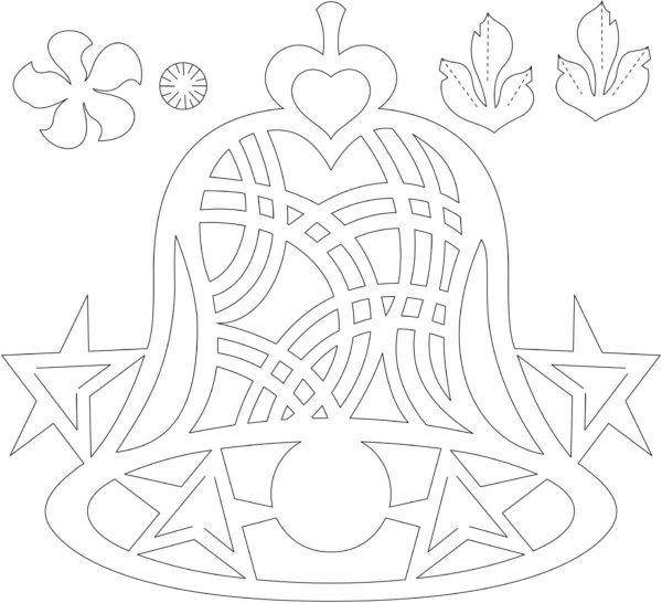 Çanın geometrik renklendirilmesi. Boyama Sayfası