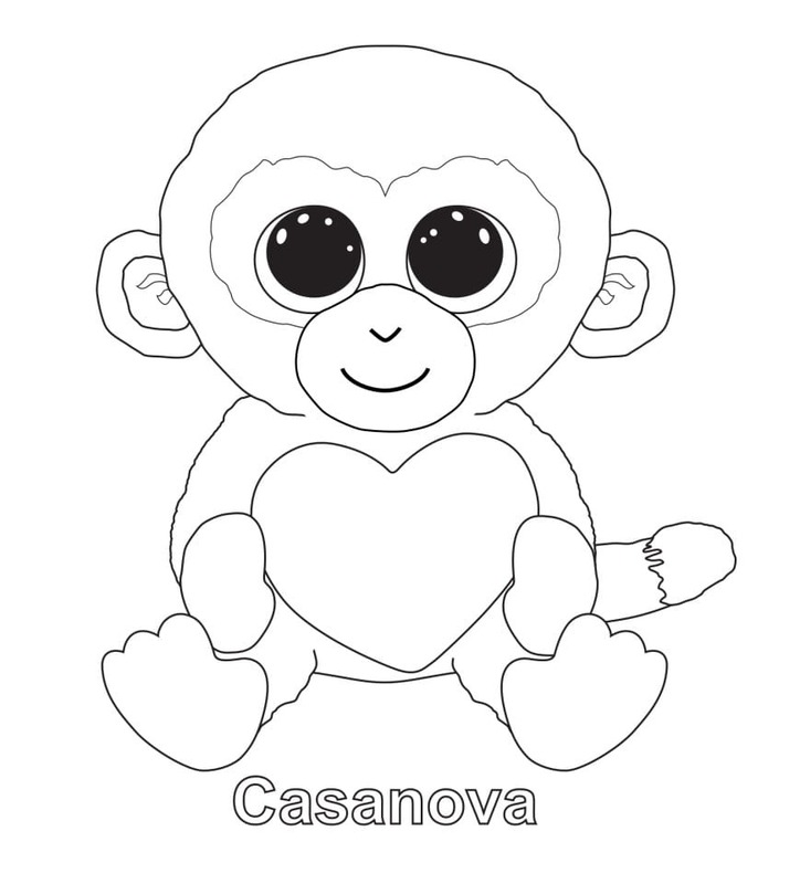 Casanova Maymun Beanie Boos Çiz Boyama Sayfası