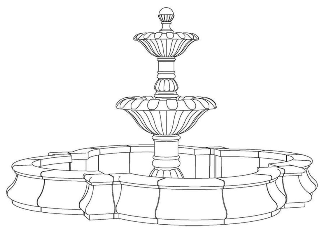 Çeşme çocuklar için kolay Boyama Sayfası