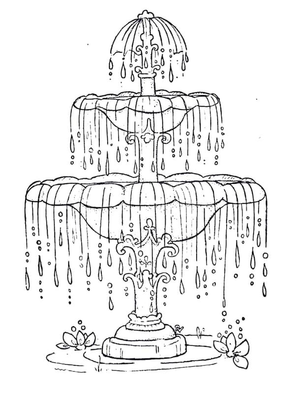 Çeşme çocuklar için ücretsiz yazdırılabilir Boyama Sayfası