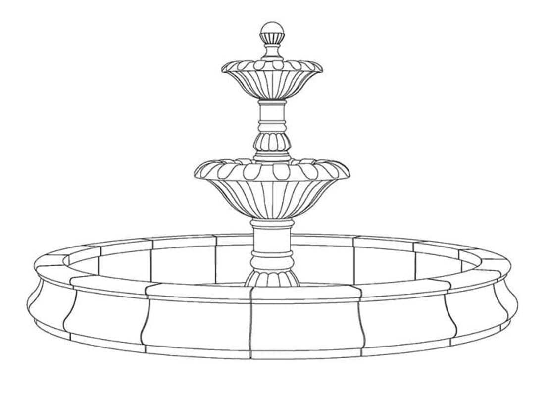 Çeşme çocuklar için yazdırılabilir Çizim Boyama Sayfası