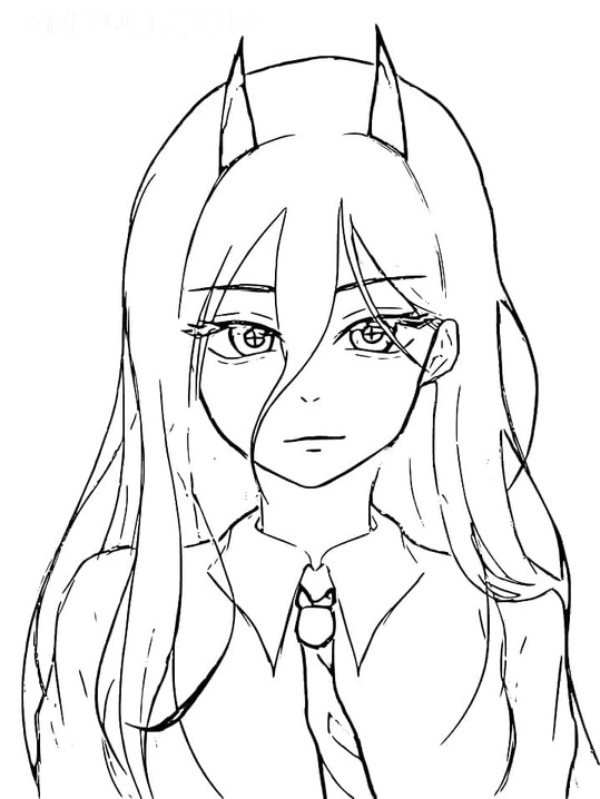 Chainsaw Man basit Boyama Sayfası