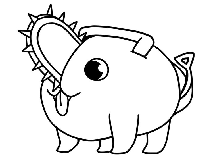 Chainsaw Man çocuklar için basit Boyama Sayfası