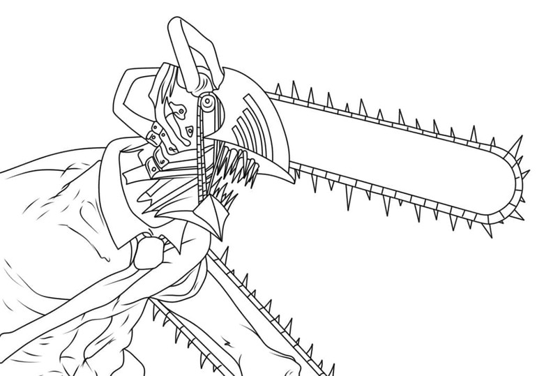 Chainsaw Man çocuklar için temel Boyama Sayfası