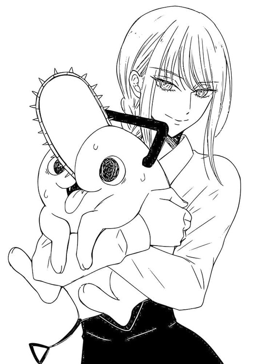 Chainsaw Man temel Boyama Sayfası