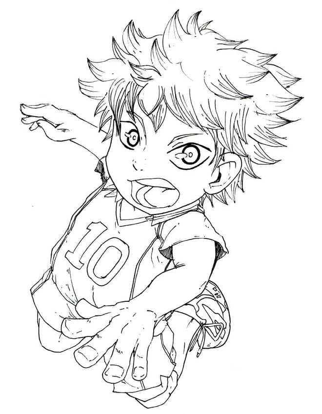 Chibi Shoyo Hinata'yı çiz Boyama Sayfası