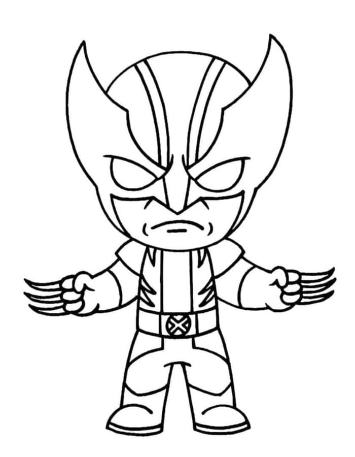 Chibi Wolverine Çizimi Boyama Sayfası