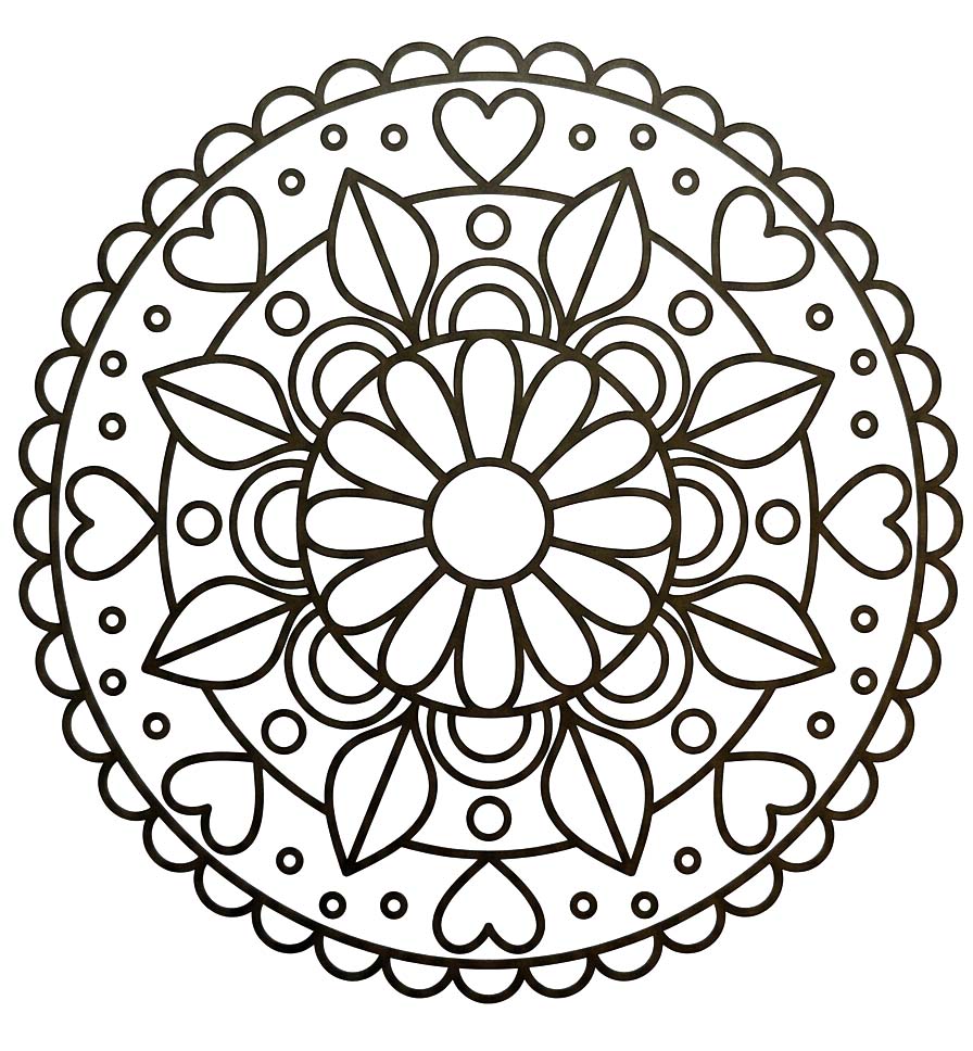 Çiçek Mandala Çizim Boyama Sayfası