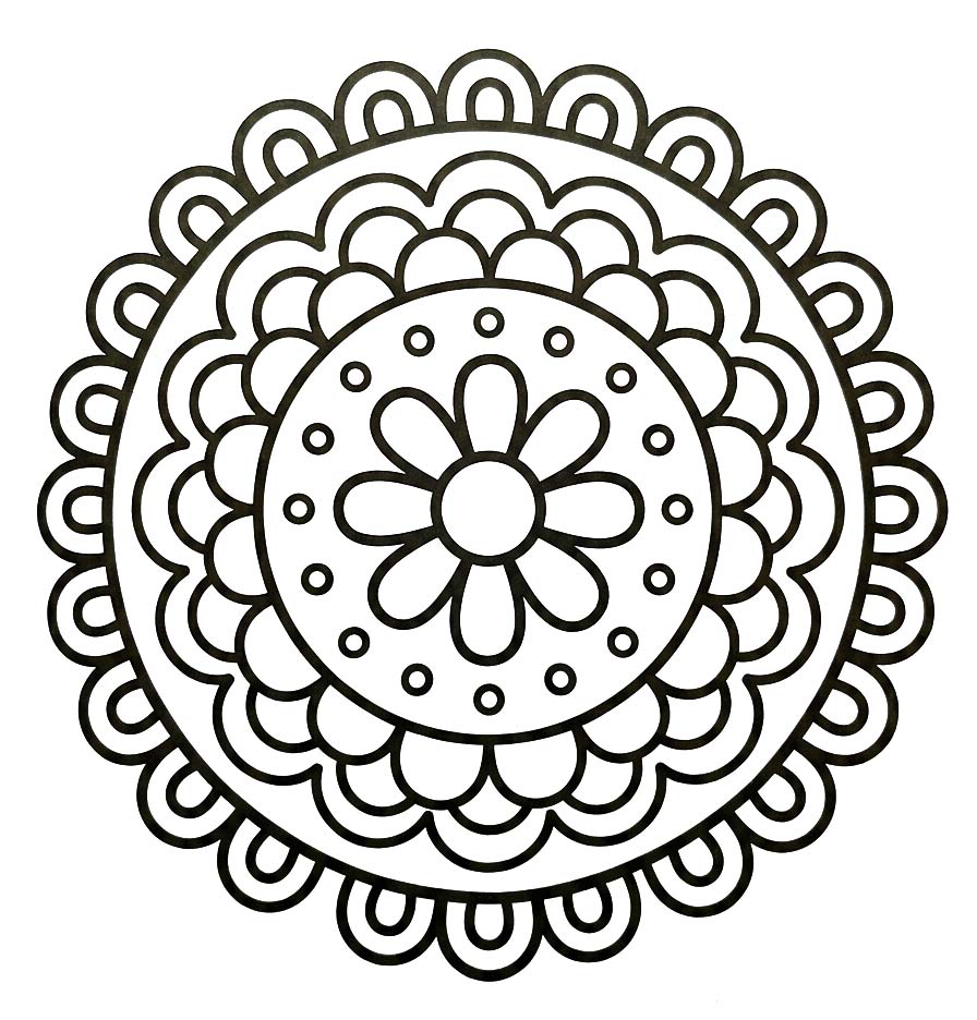 Çiçek Mandala Görüntü Boyama Sayfası