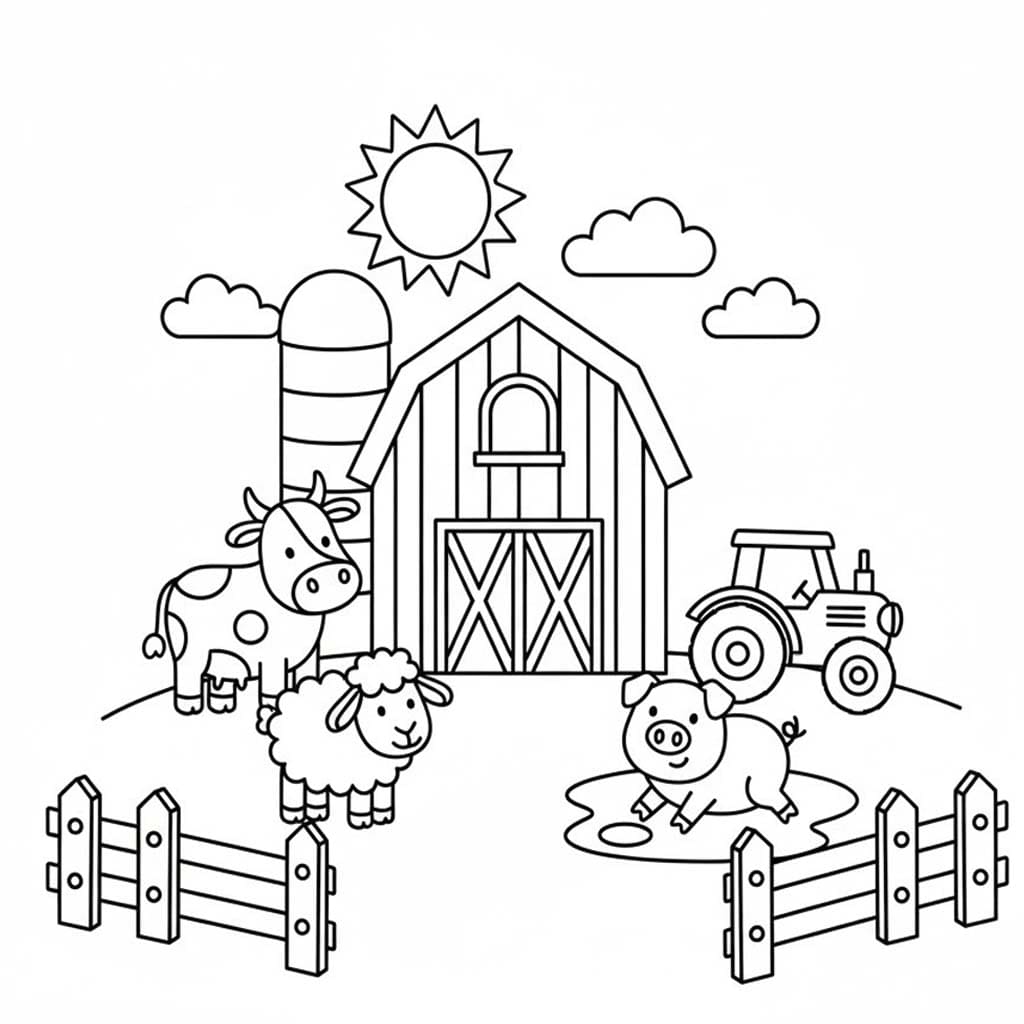 Çiftlik Resim Boyama Sayfası