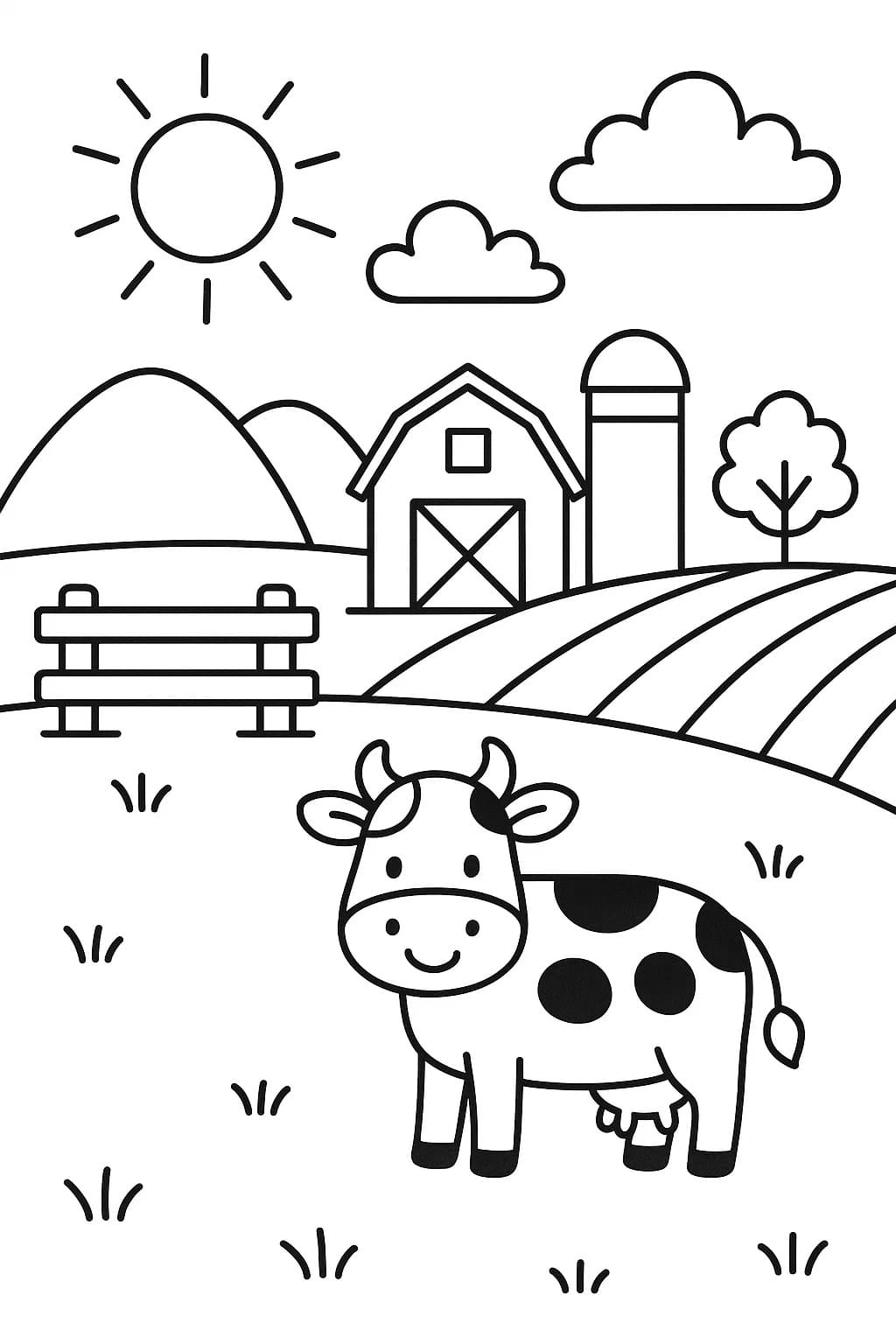 Çiftlik temel Görüntü Boyama Sayfası