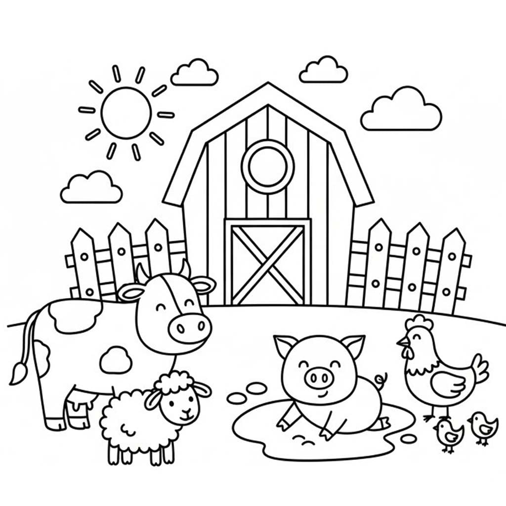 Çiftlik ücretsiz Görüntü Boyama Sayfası