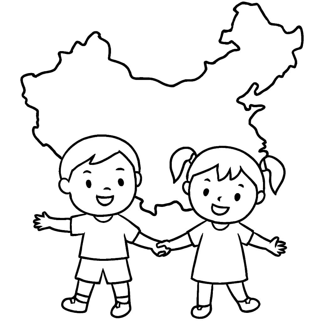 Çin çocuklar için Boyama Sayfası