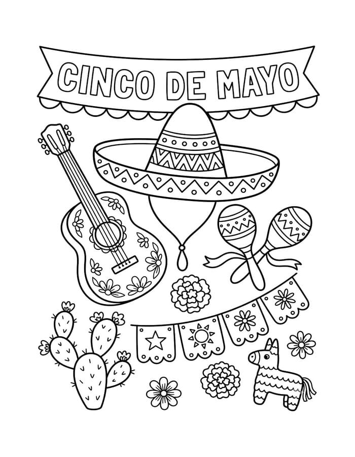 Cinco de Mayo Boyama Sayfaları