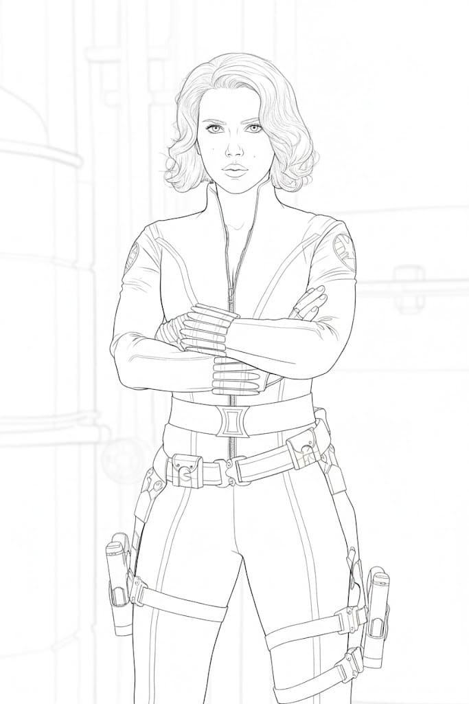 Çizim Black Widow Boyama Sayfası