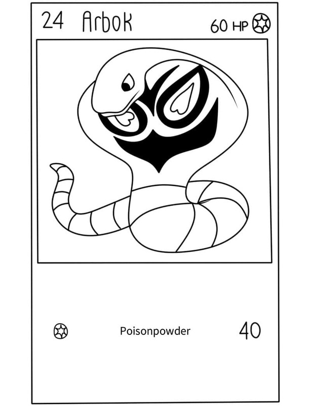 Çizim Pokemon Kartı Arbok Boyama Sayfası