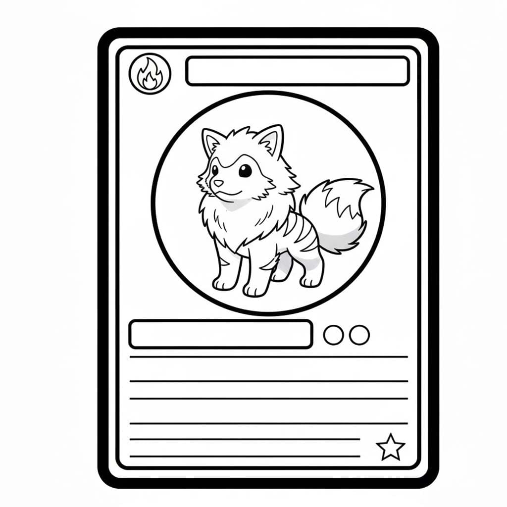 Çizim Pokemon Kartı Arcanine Boyama Sayfası