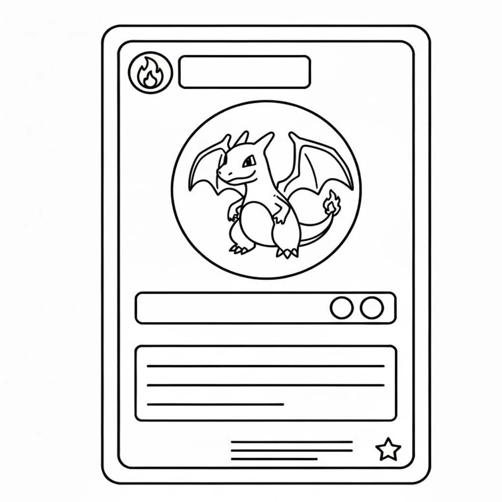Çizim Pokemon Kartı Charizard Boyama Sayfası