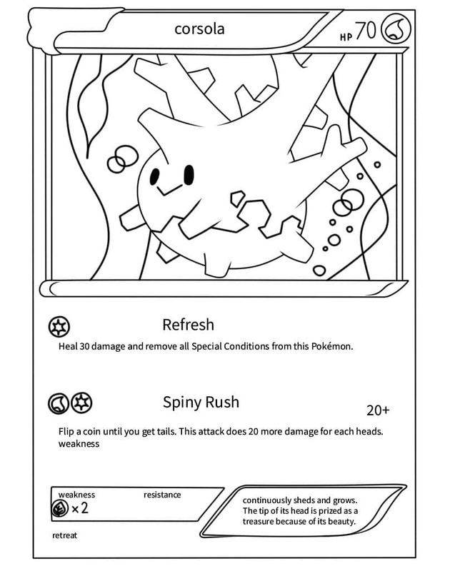 Çizim Pokemon Kartı Corsola Boyama Sayfası