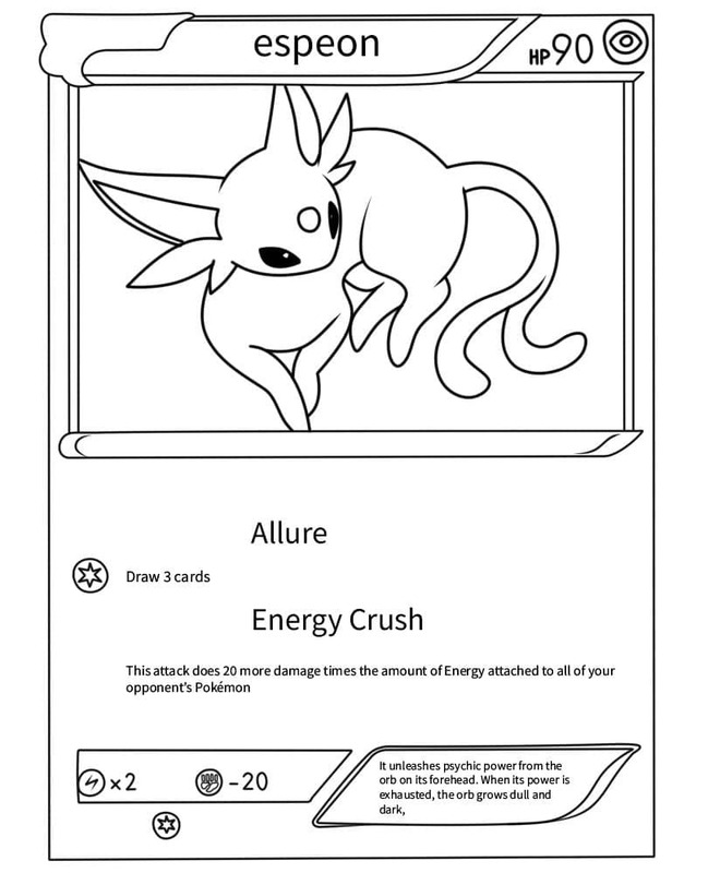Çizim Pokemon Kartı Espeon Boyama Sayfası