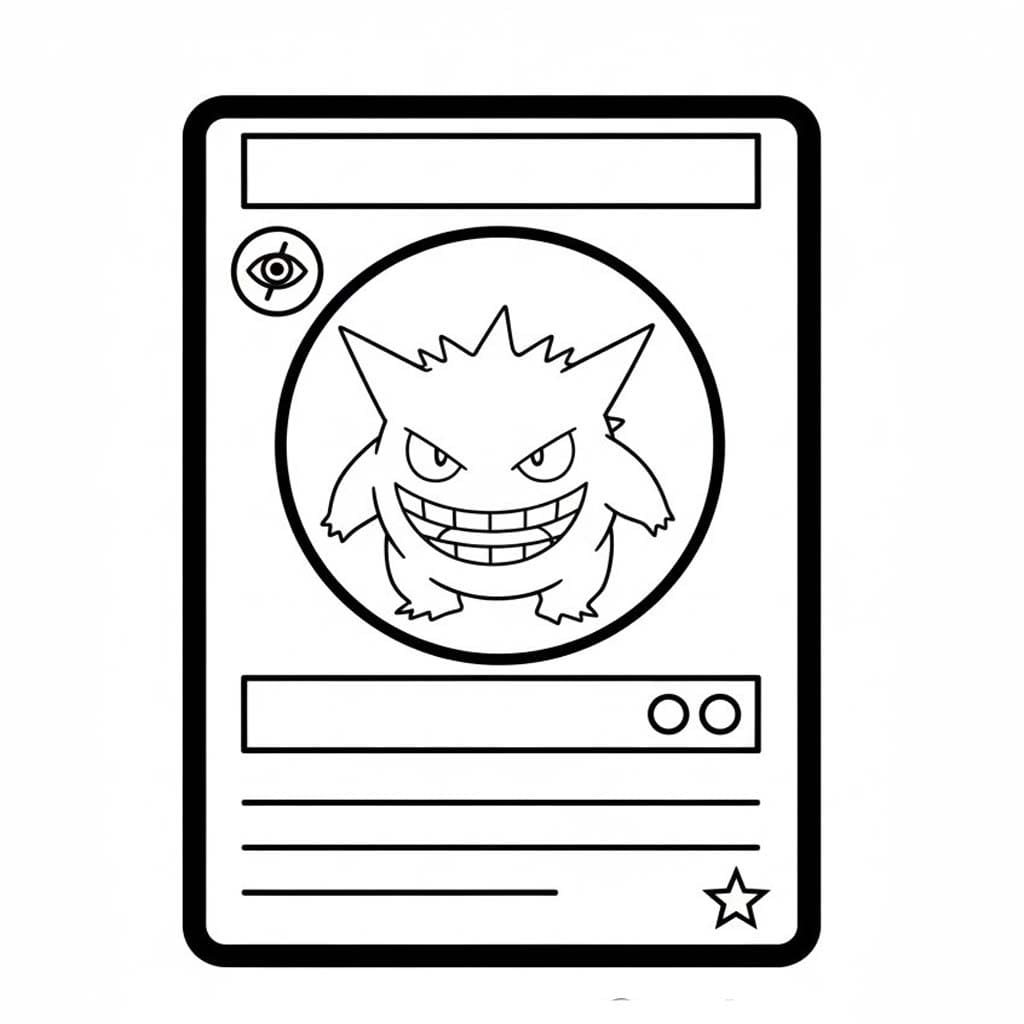 Çizim Pokemon Kartı Gengar Boyama Sayfası
