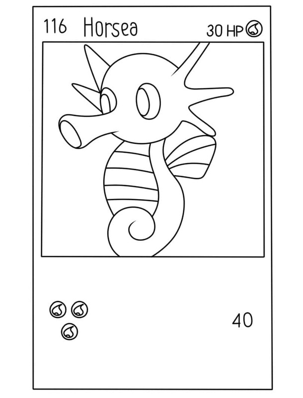 Çizim Pokemon Kartı Horsea Boyama Sayfası