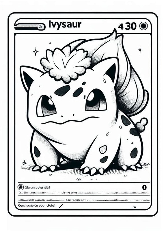 Çizim Pokemon Kartı Ivysaur Boyama Sayfası
