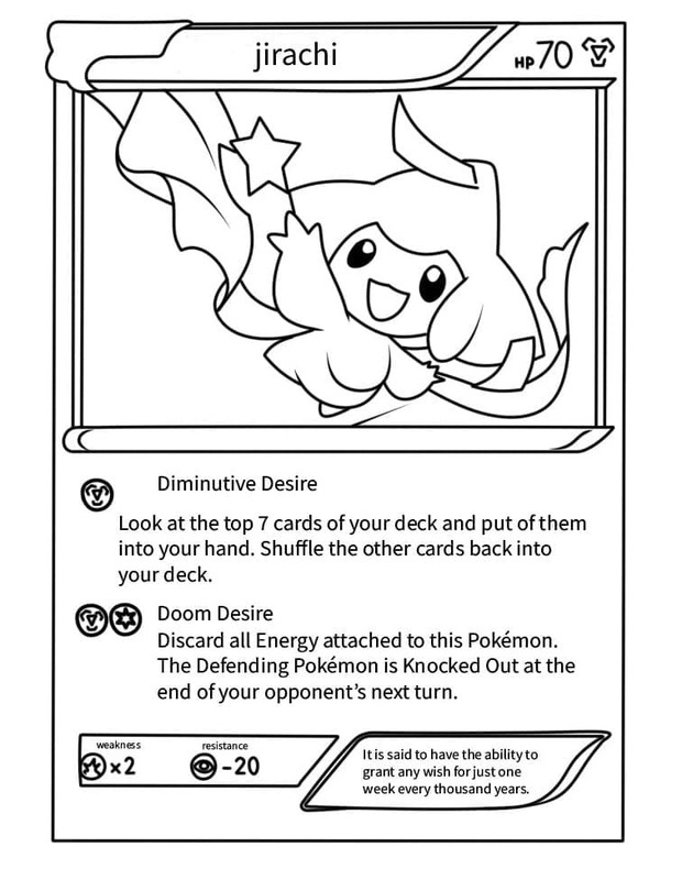 Çizim Pokemon Kartı Jirachi Boyama Sayfası
