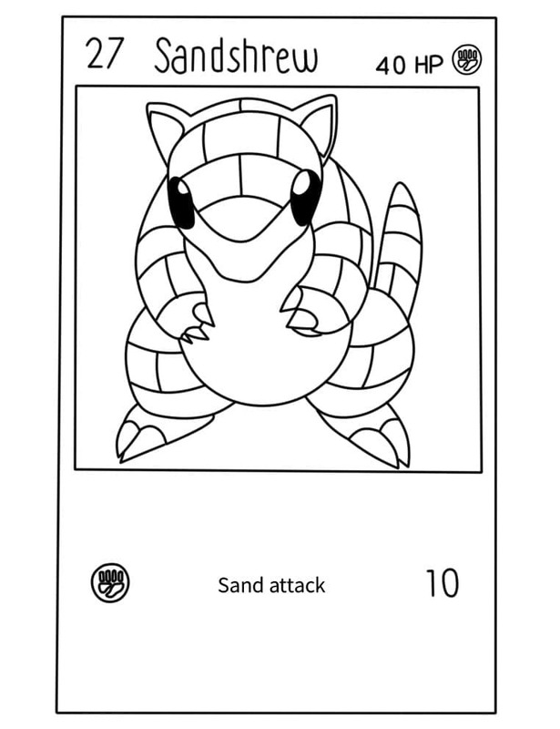 Çizim Pokemon Kartı Sandshrew Boyama Sayfası