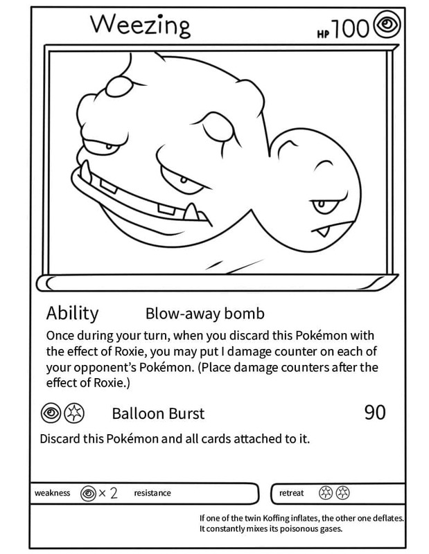 Çizim Pokemon Kartı Weezing Boyama Sayfası