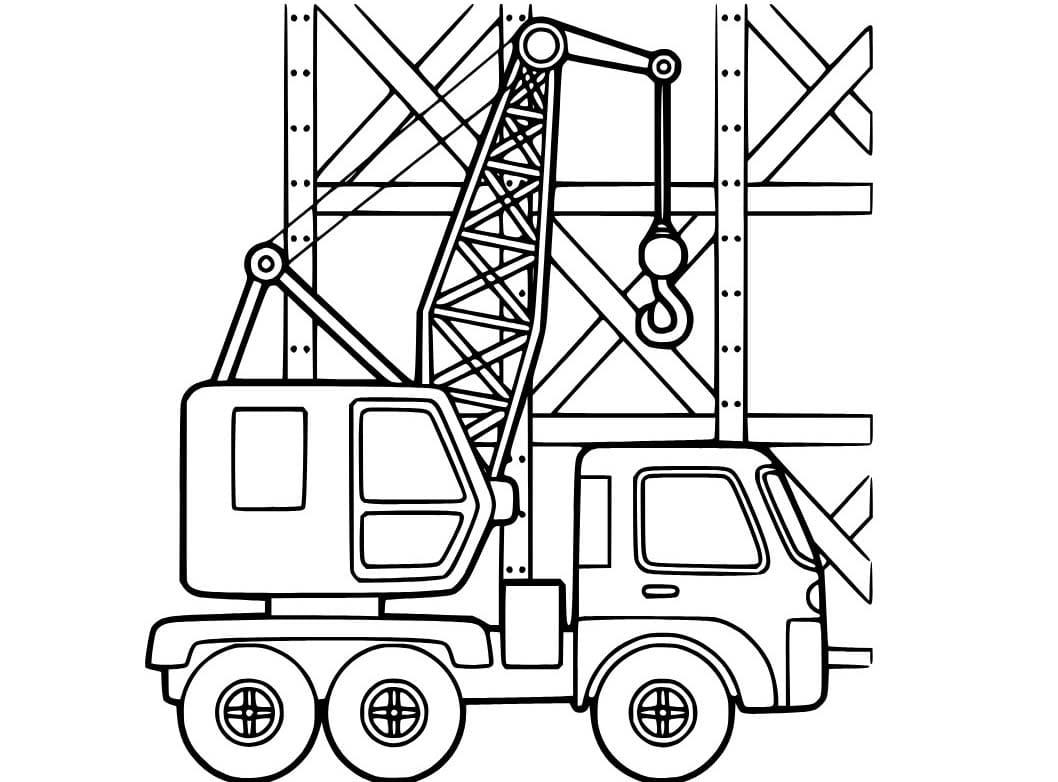 Çizim Vinç Normal Boyama Sayfası